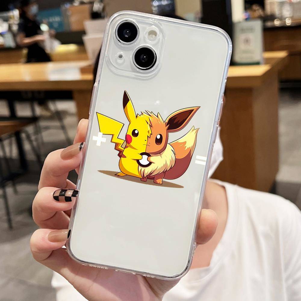 E-53 Pikachu and Eevee Case for Samsung A04S A05 A14 A06 A51 A15 A16 A12 S20 S21 S24 Ultra A55 A54 OPPO Reno 8 5 A22 A23 A25 A35 A34 A52 A11