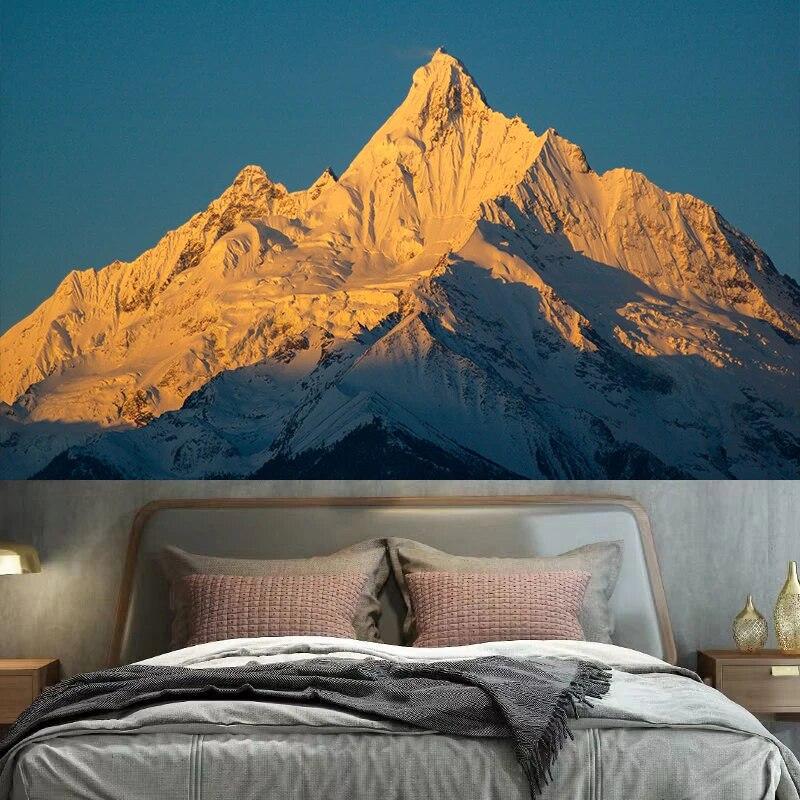 Sunset Peak Natural Landscape Tapestry Wall Hanging Bedroom Dormitory Room  Decoration Background Cloth Home