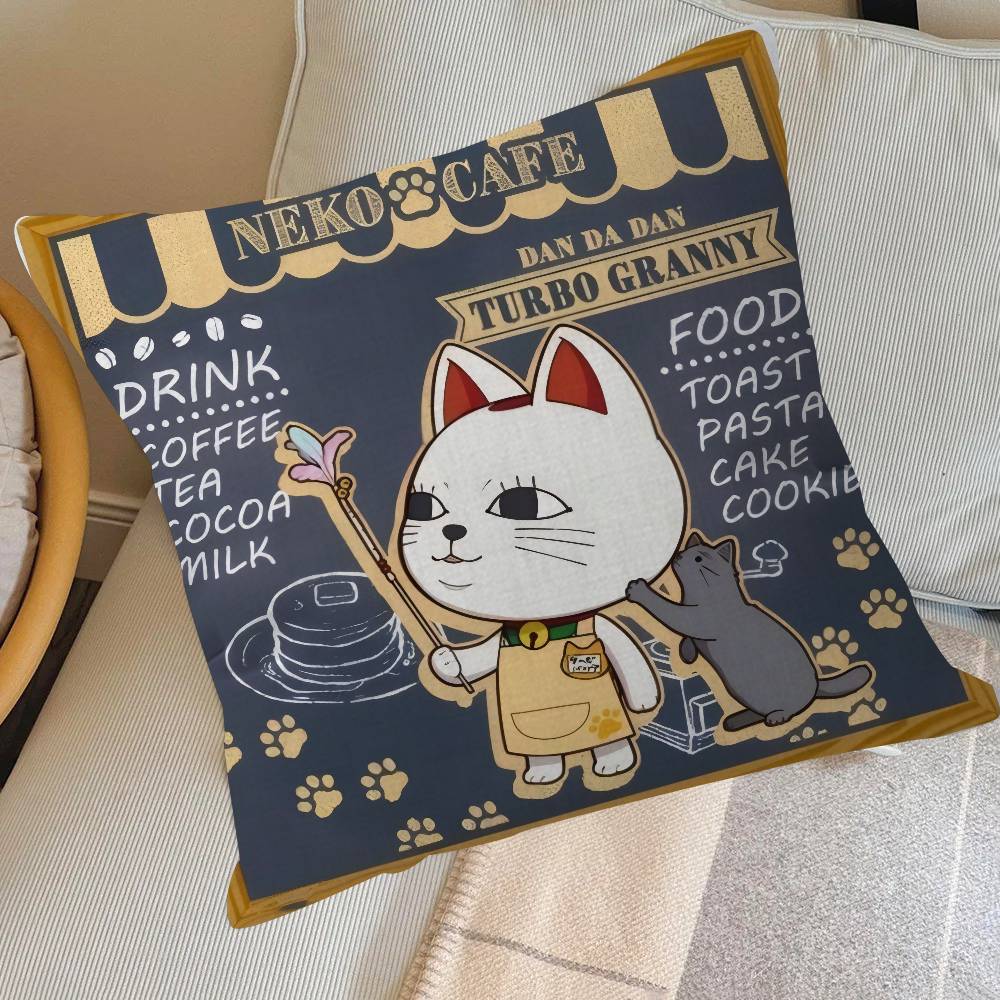 Anime T-Turbo Granny Cat Pillow Gift Home Office Decoration Bedroom Sofa Car Cushion Cover Case 45X45