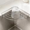 Stainless Steel Sink Corner Rack Waterproof Anti-rust Dish Drying Rack Punch-free Drainable Sink Storage Holder Bathroom