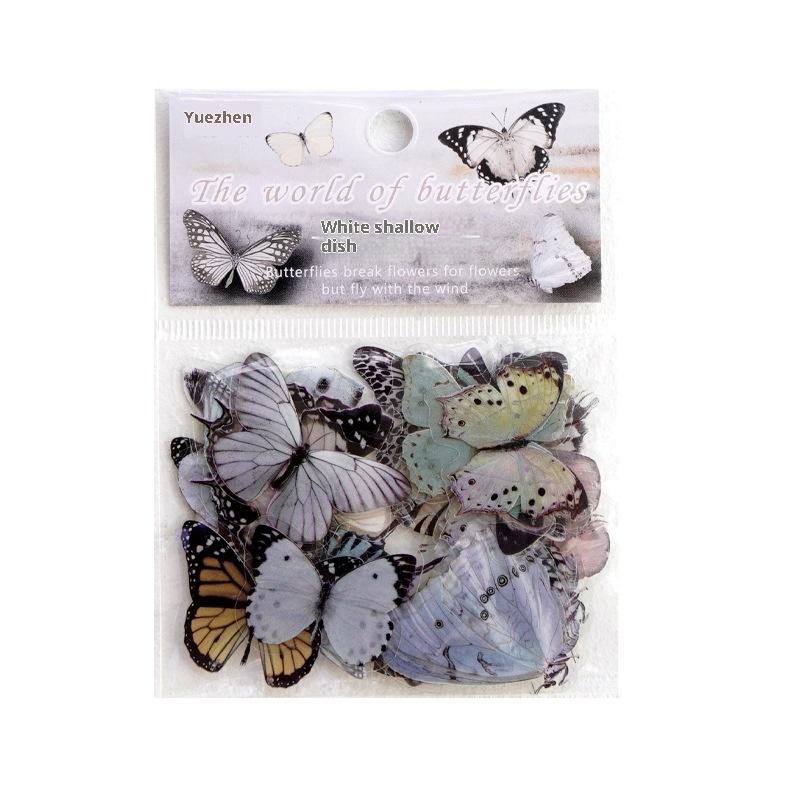 Butterfly Series Waterproof PET Stickers Pack of 40; Suitable for Art Collage & DIY Scrapbooking.