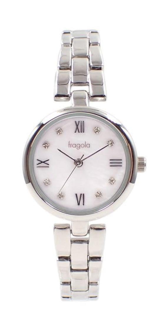 

[Follow] Fragola Nickel Free White Pearl Metal Watch N04521A-2 SVPU Women s Silver