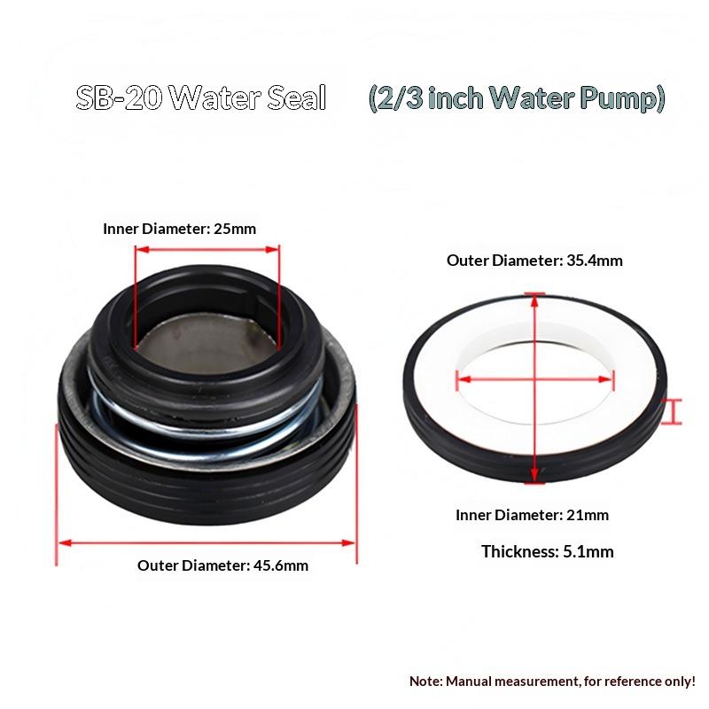 SB-17/20/25 Single Water Pump Seal Single Coil Spring Mechanical Shaft Seal For In-line Pump Clean Water Pump Water Proof