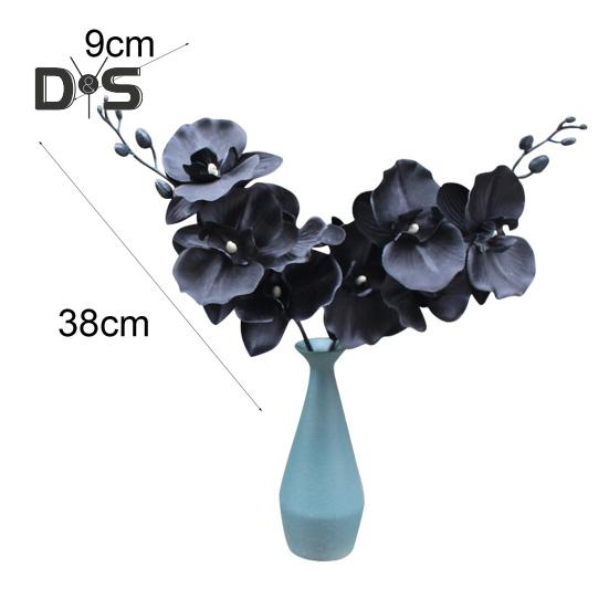 Medoc Artificial Flower Simulation Floral Fabric Black Phalaenopsis Fake Flower