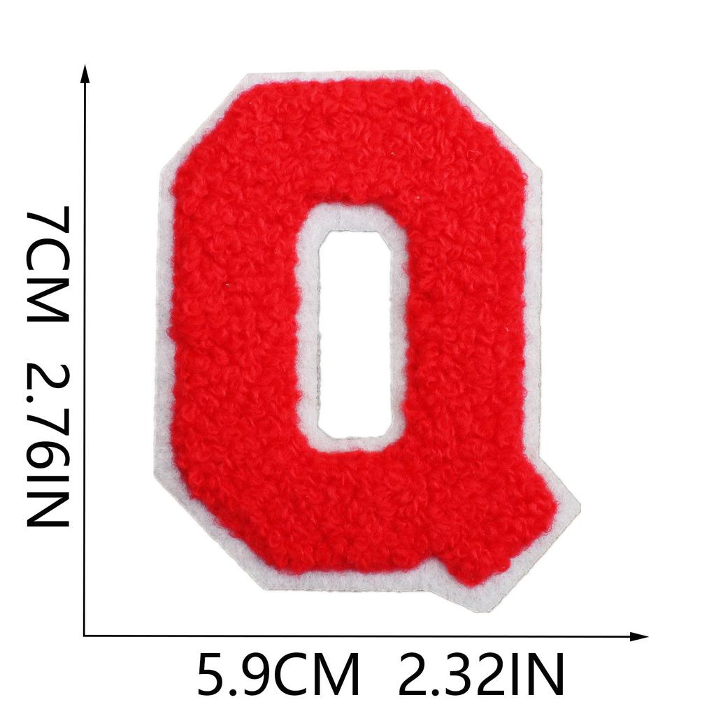 7Cm White Background Red Character Embroidery Cloth Sticker English Letters Towel Embroidery Patch Sticker Computer Embroidery Chapter Boy Heat Transf