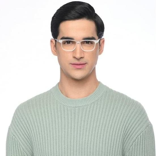 LENSKART BLU | Lunettes d'ordinateur sans coupure de courant | Antireflets, légères | Protection UV | Monture carrée | Unisexe | Taille S | LB E16223