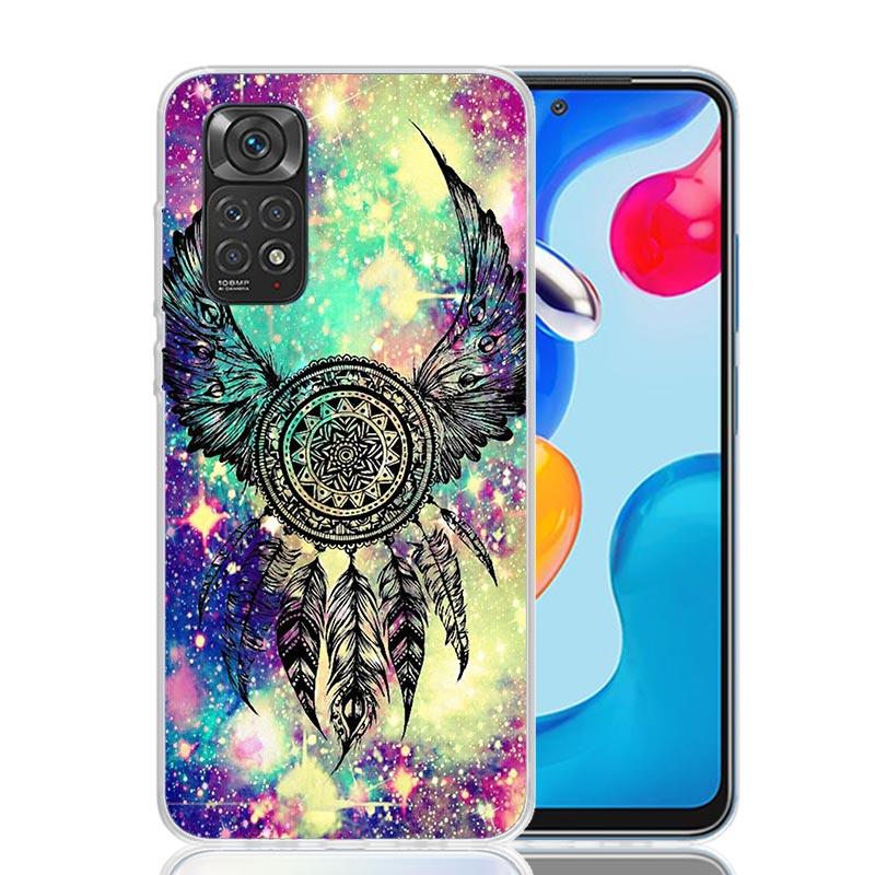 Retro Feather Dreamcatcher Phone Case For Xiaomi Redmi Note 15 14 13 12S 12 Pro Plus 11S 11E 11 11T 10S 10 Art Soft Pattern Cove