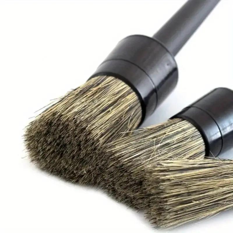 3 ks kartáč na detaily exteriéru a interiéru auta, kartáče z kančích štětin pro čištění auta, nástroje na detaily, kartáč na čištění palubní desky