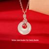 Year-Round Auspicious Koi Jade Pendant Necklace for Women - Chinese Style Summer Zodiac Collarbone Chain