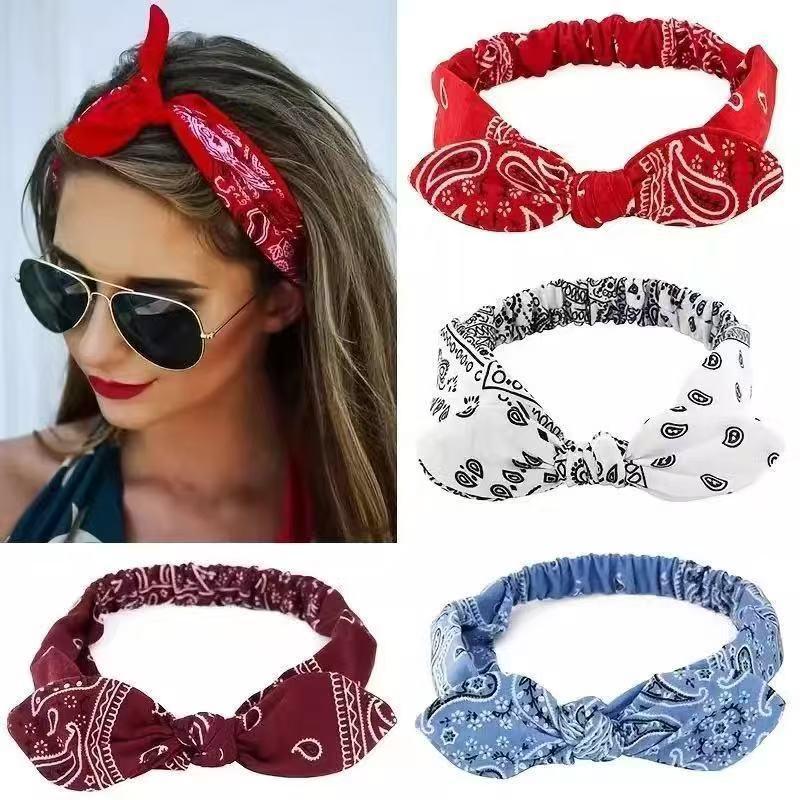Ethnic Style Knotted Rabbit Ears Elastic Sport Headband
