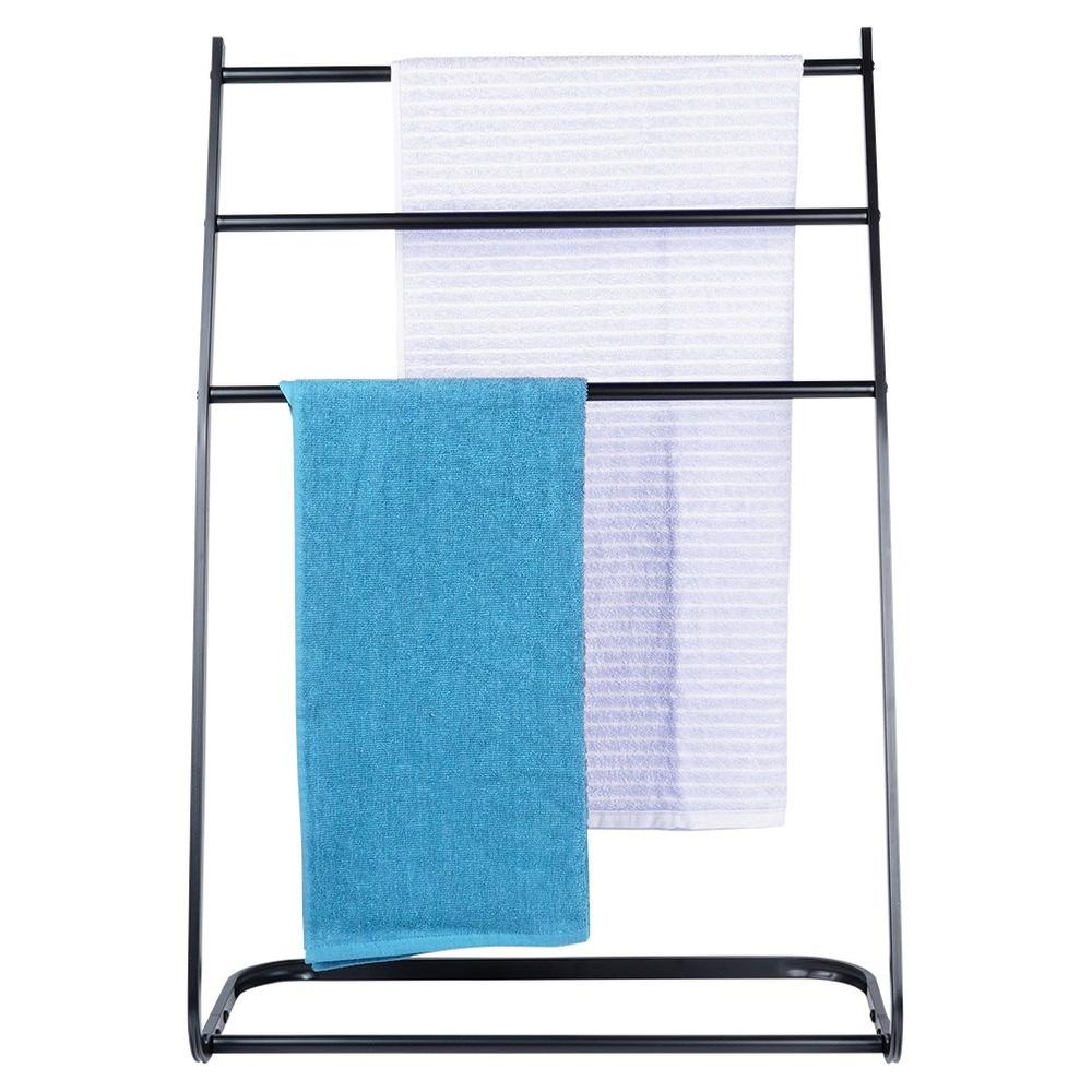 Black Vertical Metal Clothes Dryer, Extendable, 47-78x94 Cm