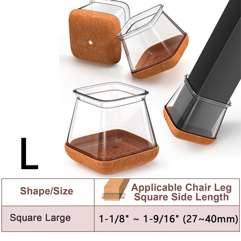 16Pcs Chair Leg Floor Protectors for Hardwood Floors Felt Furniture Pads Silicone Caps Reduce Noise