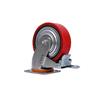Heavy Duty Silent Polyurethane Swivel Caster, Wear-Resistant Flat Tread, 4/5/6/8 Inch, High Load Capacity