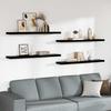 Floating Shelves Set 4 pcs. High Gloss Black 120 x 23.5 x 3.8 cm MDF