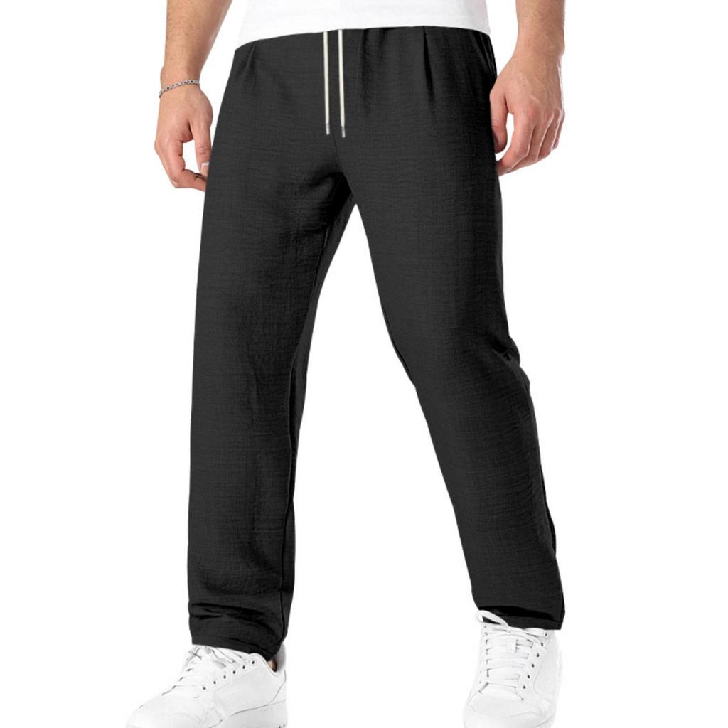 Men's Loose Fit Lounge Pants with Drawstring Waist Breathable Straight Leg Casual Sports Trousers for Home and Outdoor Wear