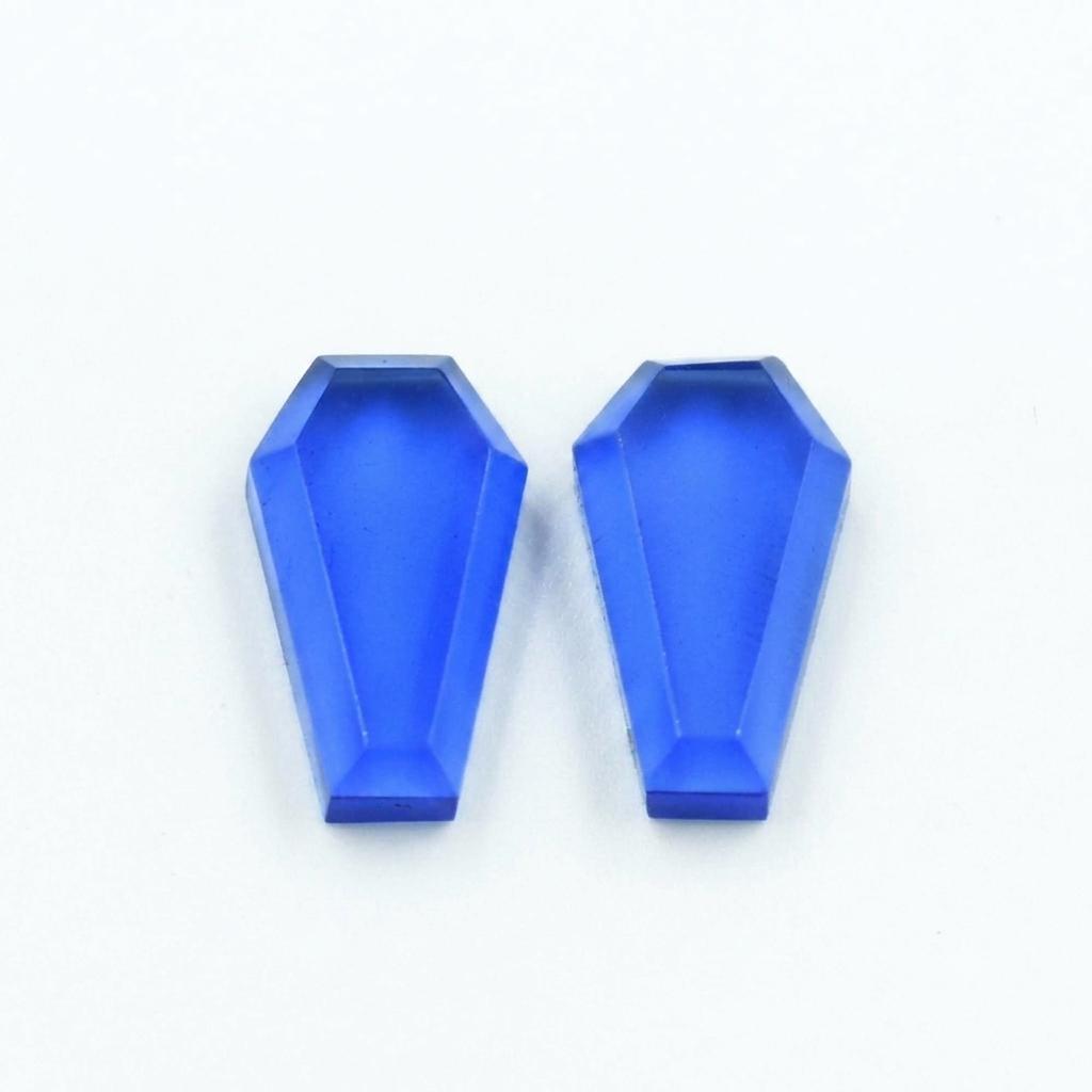 Natural Tanzanite Quartz Coffin Cut Loose Gemstones Lot | Tanzanite Quartz Cabochons for Jewelry Making 7x10mm (1 Piece) синий