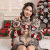 Checkered Pattern Christmas Pet Collar Soft Cloth Santa Claus Bib  Winter Gathering