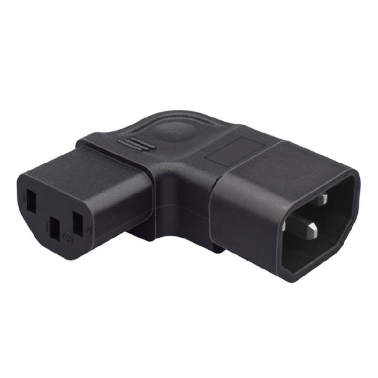 Rechtwinkliger IEC320 C14 zu C13 Steckdosenadapter, 3-Pin Stecker auf Buchse, PVC-KonstruktionS