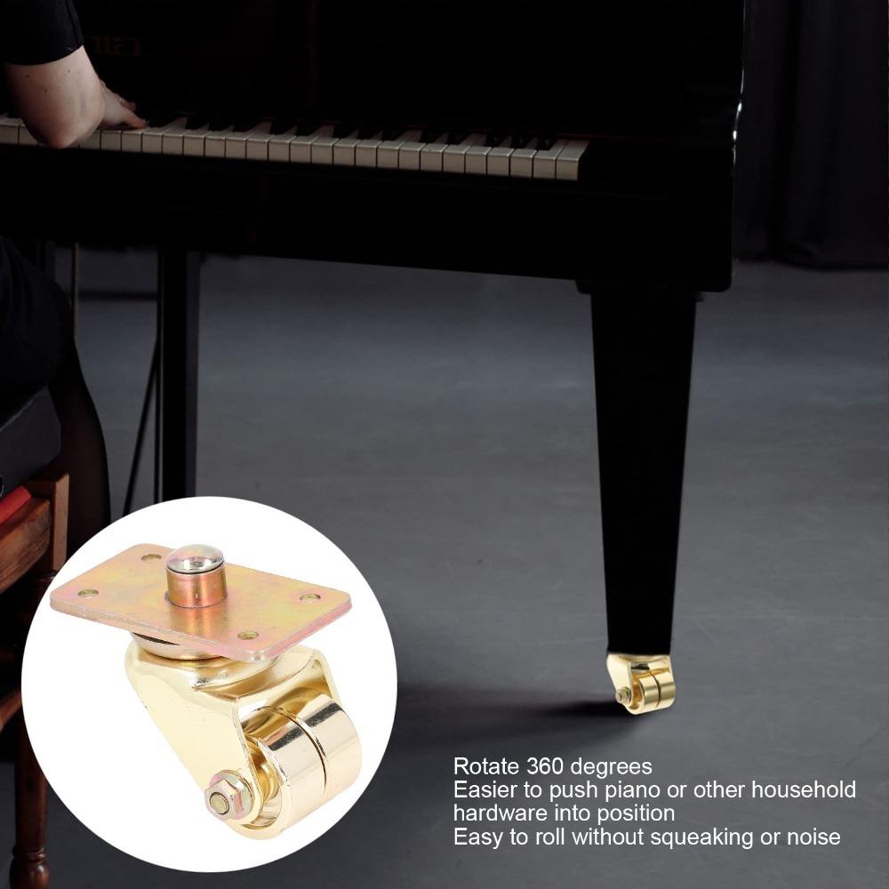 gold color Upright Piano Caster Iron Metal Trundle Caster Wheel Piano Wheels  Musical Instrument