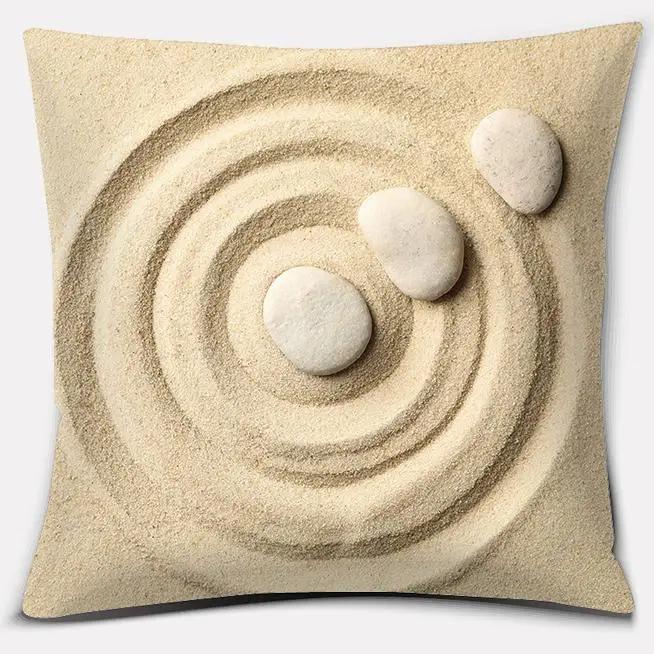 45X45Cm Buddha Zen Stone Buddhist Flower Pillow Case Home Office Decoration Throw Pillow Case Bedroom Sofa Cushion Cover