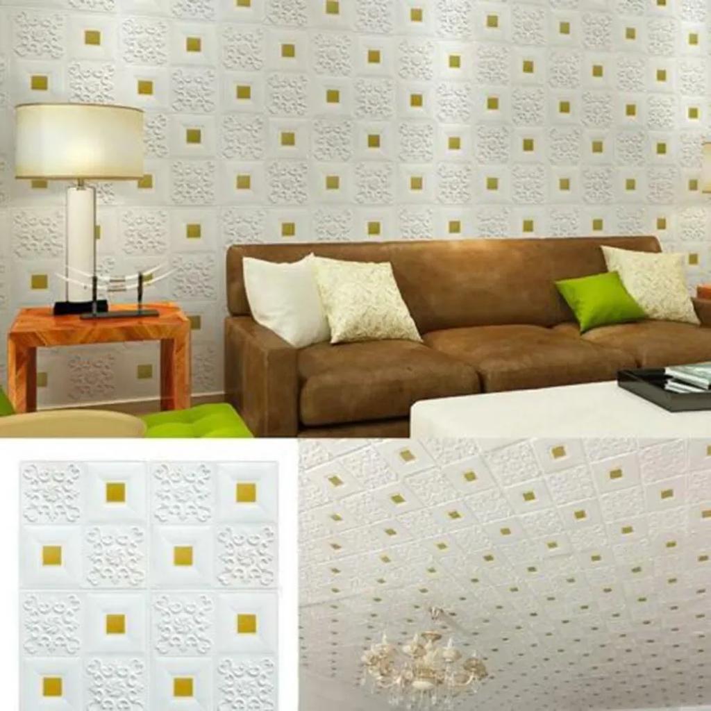 3D Wall Sticker Home Sound Insulated Waterproof 10 Pcs/Set 35*35cm Moist-proof PE Foam Self-adhesive High Quality