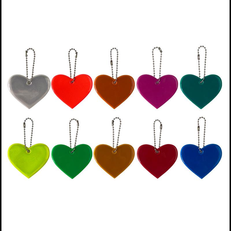 Milai Reflective Heart Pendant Keychain - Student Backpack Safety Ornament