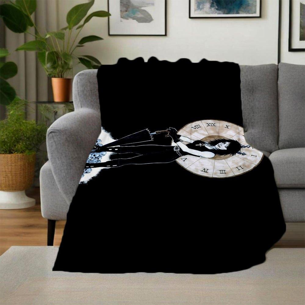 Timeless Elegance: Gothic Clock Wall ArtBlanket Flannel Throw Blanket for Sofa, Bed, Travel, Camping, Office, Couch, Chair