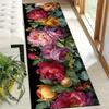 1 Stuk Kleurrijke Bloeiende Pioenen In Een Antislip Wasbaar Vloerkleed Runner voor Entree, Woonkamer, Slaapkamer & Terras
