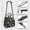 Boho Sun Moon Stars Black Mystical Insulated Lunch Bag Thermal Bento Bags with Adjustable Shoulder Strap for Picnic Beach Travel