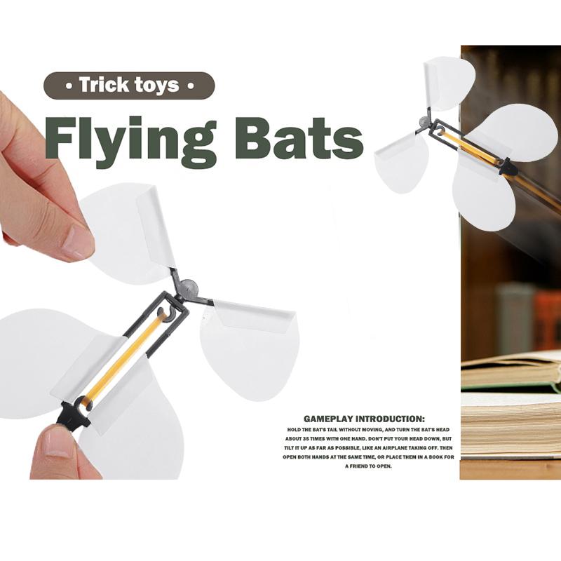 5Pcs White Magic Flying Butterfly Magic Props Rubber Band Powered Magic Butterfly Flying Toys Party Gifts Mischief Tricky Toys