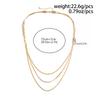 Salircon Vintage Multilayer Snake Chain Necklace for Women Herringbone Gold Color Copper Chain Pendant Necklace Neck Jewelry