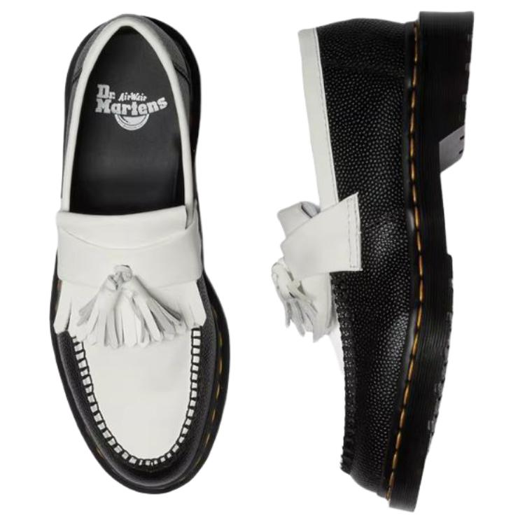 Dr. Martens Adrian BW Leather Versatile Vintage Originals Loafers Unisex loafers Black White 42981001
