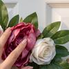 Künstlicher Pfingstrosen-Blumenkranz 45CM Realistischer Seidenblumen-Türhänger Dekoration mit Grünen Blättern und Gemischter Blütenanordnung für Innen- und Außenbereich
