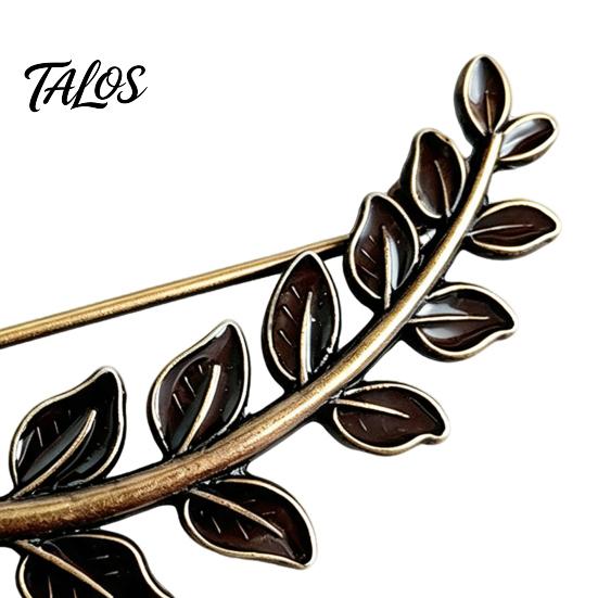 Coats Decorative Pin Vintage Bronze Safety Pin, Large Feather Bird Leaf Flower Lapel Elegant Men Women Brooch for Coats, Jackets, Hats, Bags Design