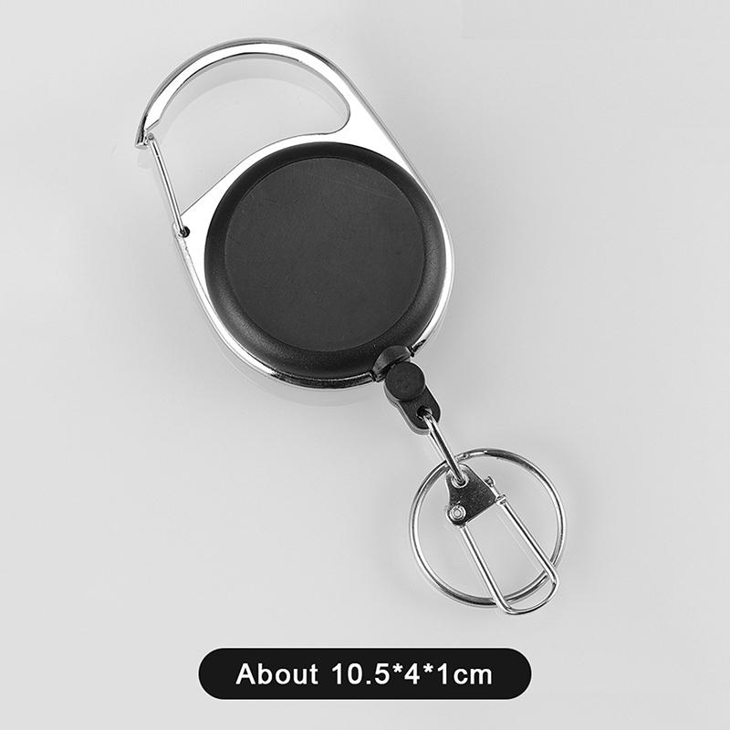 Easy-Pull Buckle Retractable Keychain With Scale Ruler Anti-Lost For Fishing Gear Multi-Function Tackle Accessory