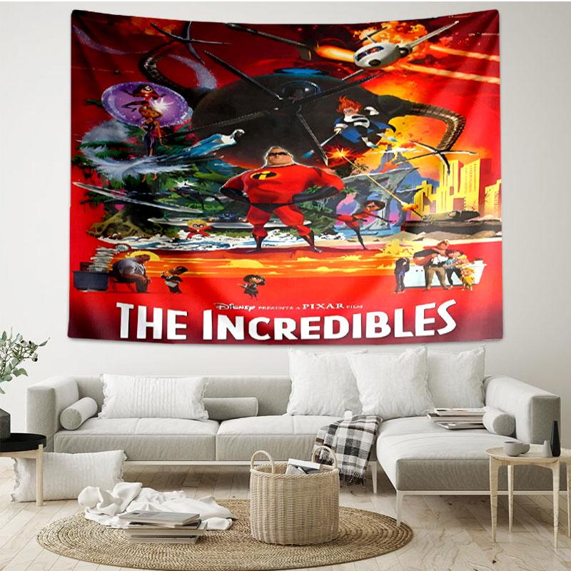 Incredibles Print Tapestry - Portable Wall Decor Cloth, for Home, Dorm, Travel, Bedroom, Living Room - Ideal Birthday Housewarming Gift