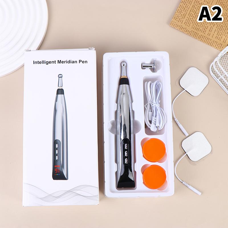 Electric Laser Acupuncture Pen Point Massage Meridian With Electrode Pad Electronic Body Head Back Neck Leg Massage Pen