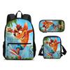 Crash Bandicoot backpack, pencil case, shoulder bag, 3Pcs Set, cartoon print, best school outdoor travel companion for students