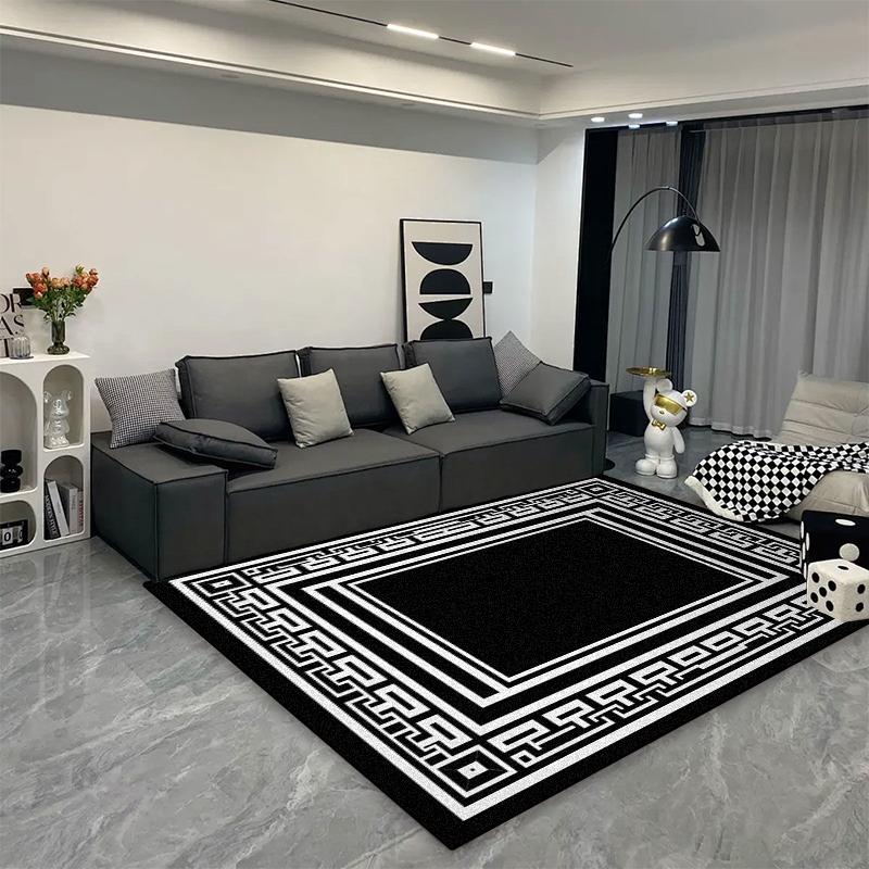 Luxury Classical Living Room Large Rug Simple Black White Bedroom Carpet Toilet Washroom Decoration Rugs Comfortable Floor Mats