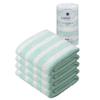 Carari (Karari) Microfiber Face Towels, KUO, Border Green, 4-Pack, 3.3x Absorbent, Quick-Drying, Marshmallow-Soft, Fluffy, 30x80cm, CB Japan