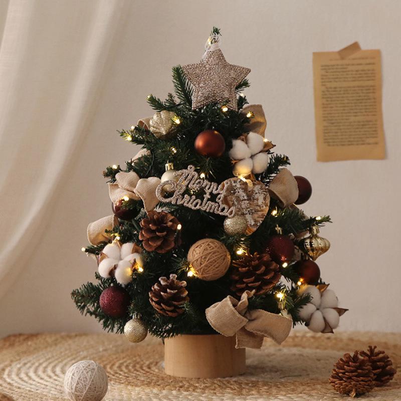 Xiaohongshu DIY Light-Up PE Christmas Tree, 45/60CM, for Tabletop or Window Display