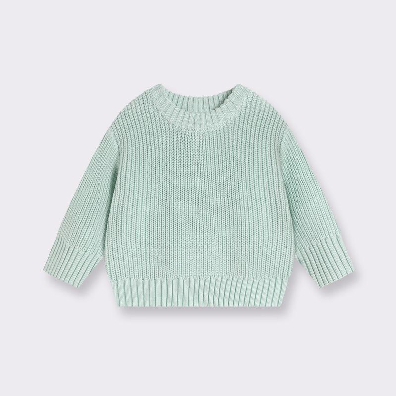 Infant Crew Neck Knit Sweater for Boys & Girls - Toddler Wool Pullover for All Seasons