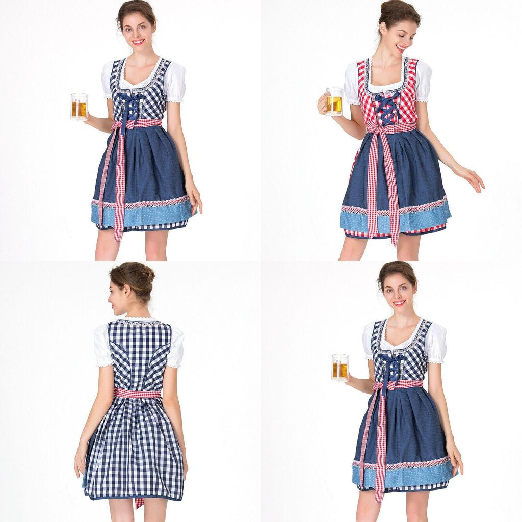 Oktoberfest Plain Dress Costume For Women Featuring Charming Vintage Style Design