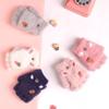 Cute Kids Gloves Winter Warm Faux Fur Knit Boy Girl Children Glove Cartoon Half Finger Flip Cover Outdoor Mittens 3-7Y