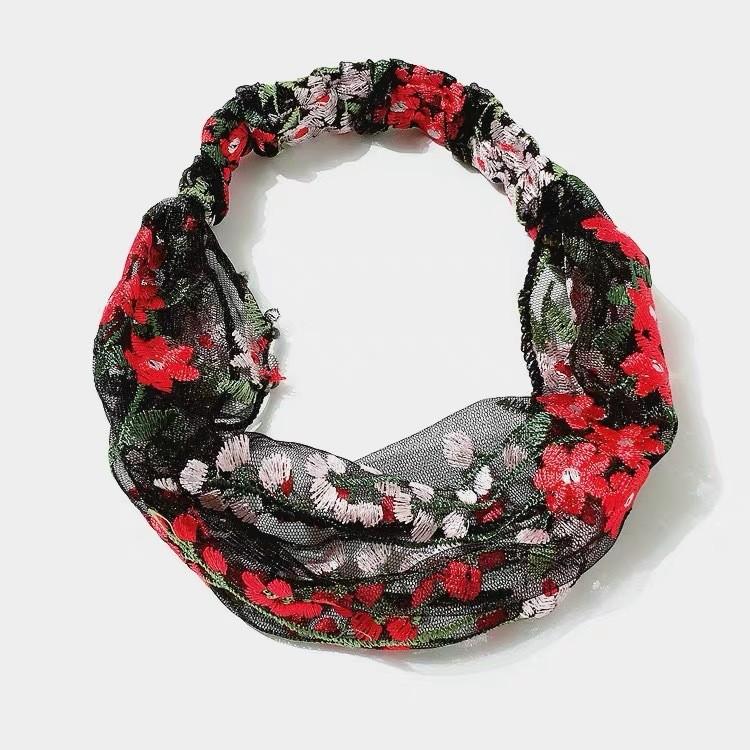 

Повязка на голову, кружево, этническая повязка на голову, японское и корейское покрытие для волос, головной убор, божественное покрытие, заколка для волос, модная верхняя одежда чёрный