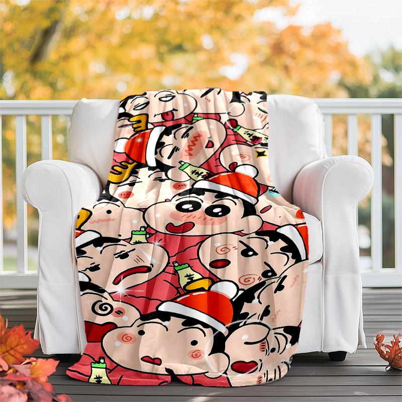 Crayon Shin-chan printed throw blanket—soft,warm;versatile blanket for all seasons—perfect as &air-conditioning throw,nap blanket