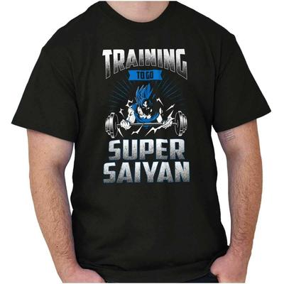 T-shirt anime dragon ball,Goku, Motivation Gym, super sayan blue lot