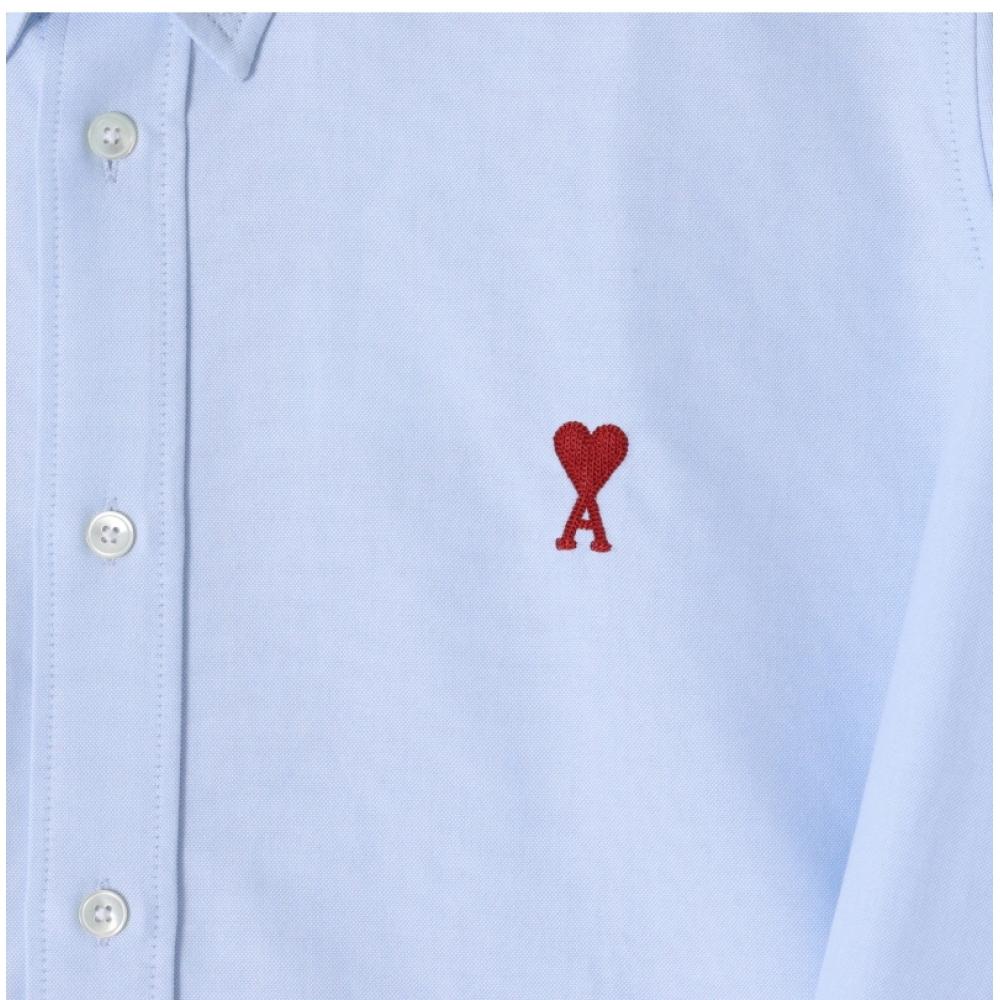 Ami Ami De Coeur Small Heart Logo Oxford Shirt Bfush063 Co0031