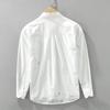 Korean Fashion Long Sleeve Mens Shirts Street Style Print White Shirt Spring and Summer 100 Cotton Men's Casual Shirt