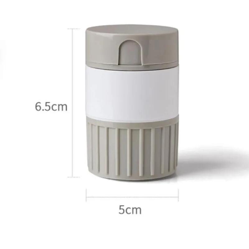 Multifunktion 4In1 Tragbarer 4-Schicht Pulver Tabletten Mühle Pillenschneider Medikamententeiler Box Aufbewahrung Zerkleinerer Reise Pillendose Auto